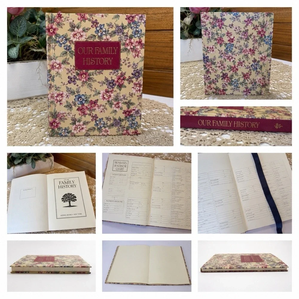 Heirloom Floral Family History Book vintage Genealogy Keepsake - Picture 5 of 8